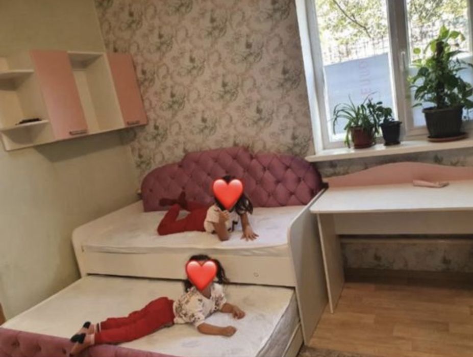 Детский кровать стол+тумба