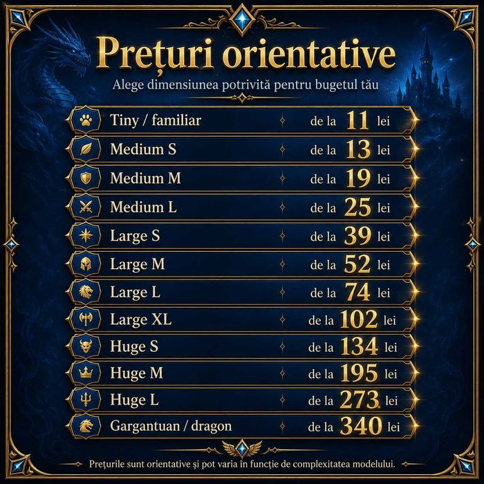 Printare 3D la comandă pe rășină – miniaturi D&D / tabletop după STL
