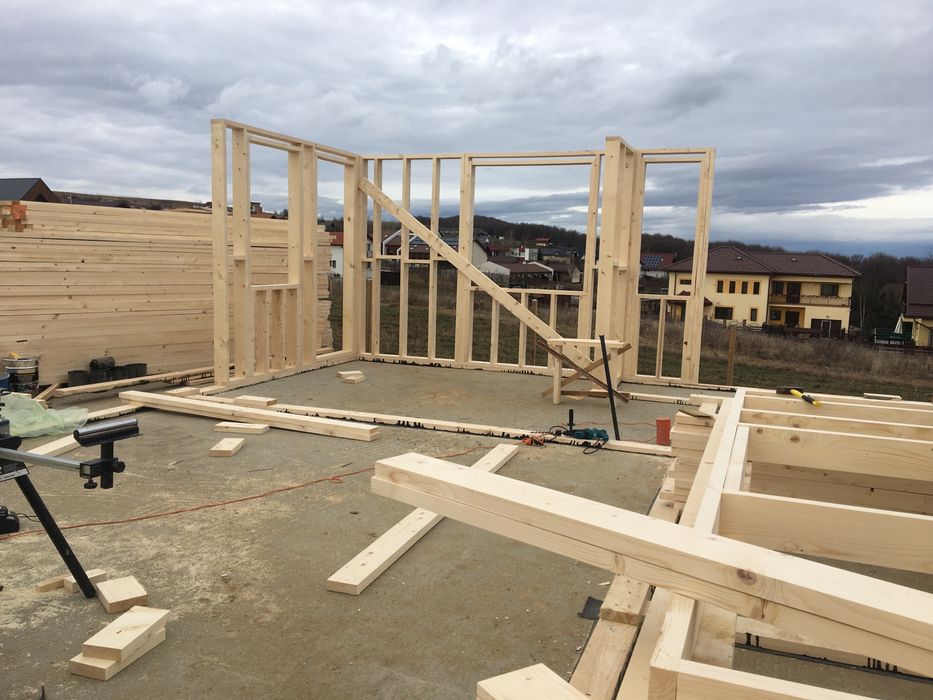 Case pe structura de lemn timber frame
