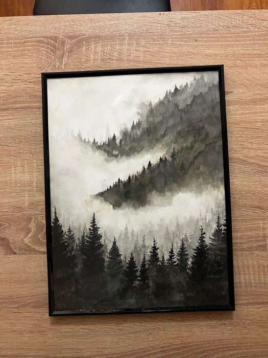 Акварелна картина „Тишината на планините“ | 30×40 см | В рамка