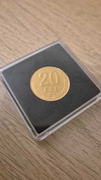 moneda comemorativa 20 lei 1991 - Editie speciala innobilata cu aur pur si rodiu - Casa de monede
