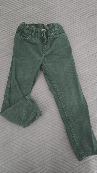 Pantaloni H&M Slim Fit velur verde