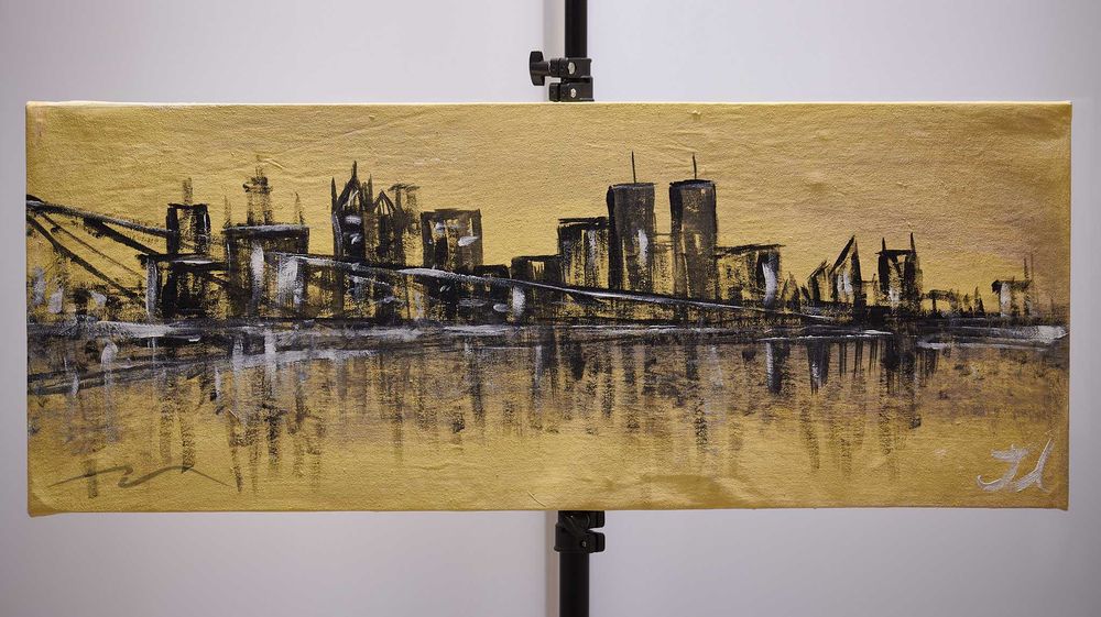 Картина казахстанского художника, холст, масло 85 х 33 см