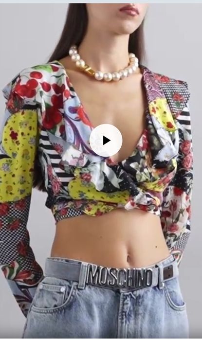 Обемно перлено колие чокер MOSCHINO големи перли бежово златист гердан