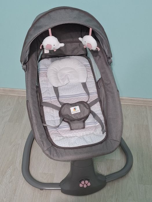 Balansoar electri 3 in 1 pentru bebelusi, bluetooth, telecomanda