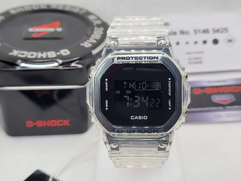 Ceas Casio g shock Classic dw b5600 THE Origin TRANSPARENT GLOSSY, Nou, Garantie 2 ani