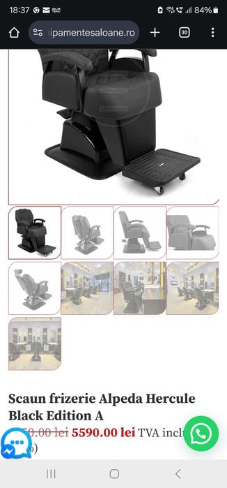 Scaun frizerie si oglinda frizerie