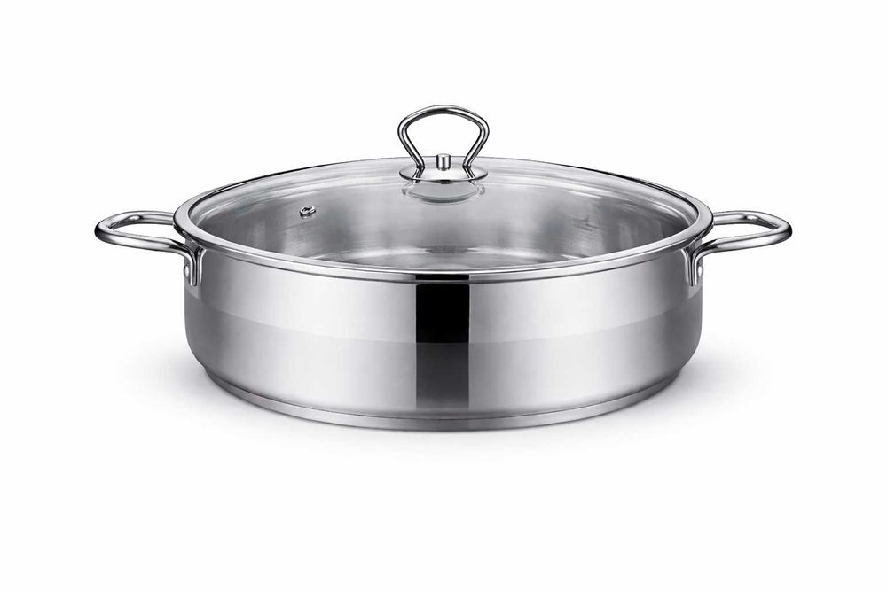Cratita inox cu capac de sticla Royalty Line 34 x 13 cm