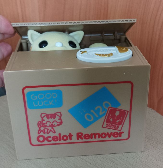 Нова! Интерактивна музикална мини детска спестовна касичка коте