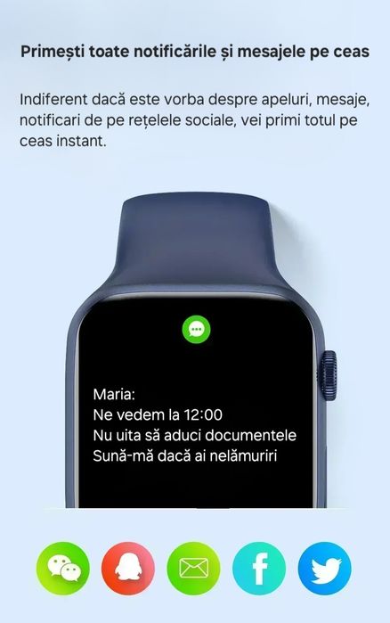 Ceas Smart. Apel vocal/Mesaje/Notificări/Muzică pe ceas. Multe culori.