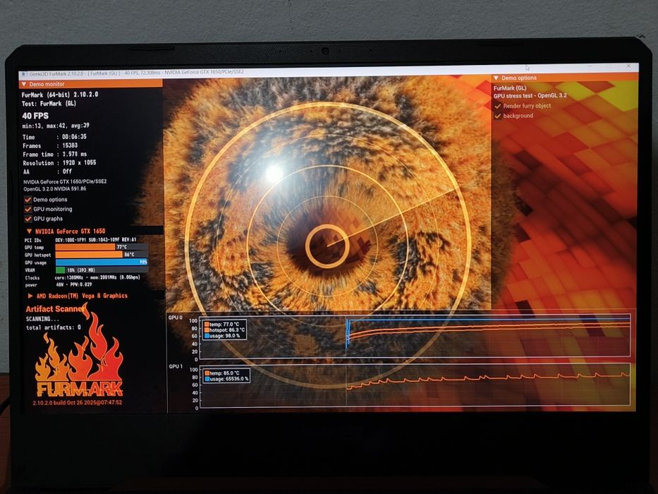 Laptop Gaming ASUS FX505DT Ryzen 5 3550H 16Gb RAM GTX 1650 256Gb SSD