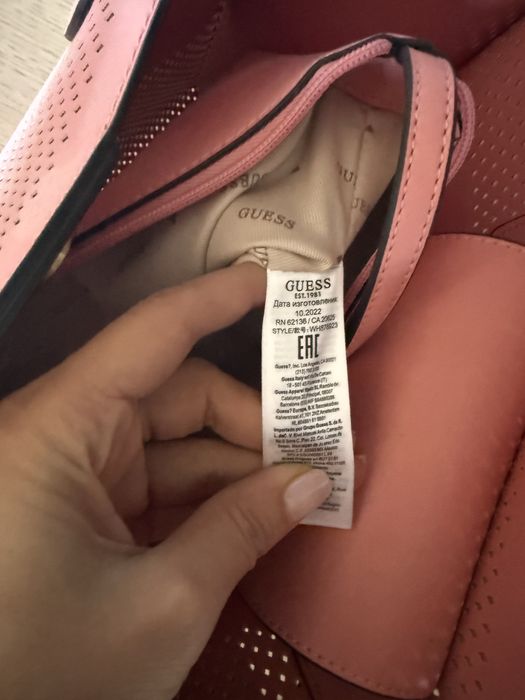 GUESS Дамска чанта розова 40х33х14 см