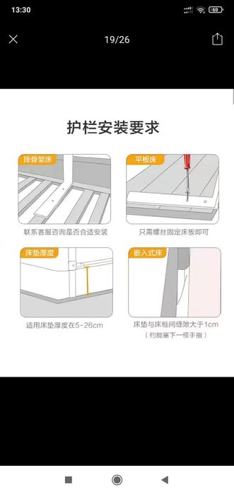 Төсек қоршауы 1,80де 2м