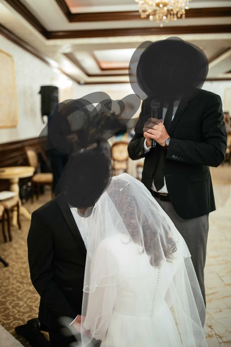 Rochie de mireasa vaporoasa voal gratuit inclus corset la spate