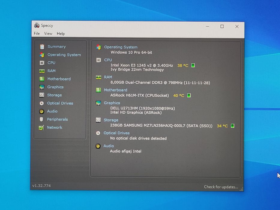 Calculator PC, procesor Intel Xeon E3-1245v2,Ssd Samsung 256, ram 8 gb