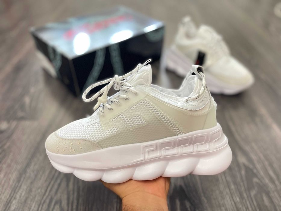 Adidasi Versace Chain Reaction l Produs NOU Premium din Piele  Premium