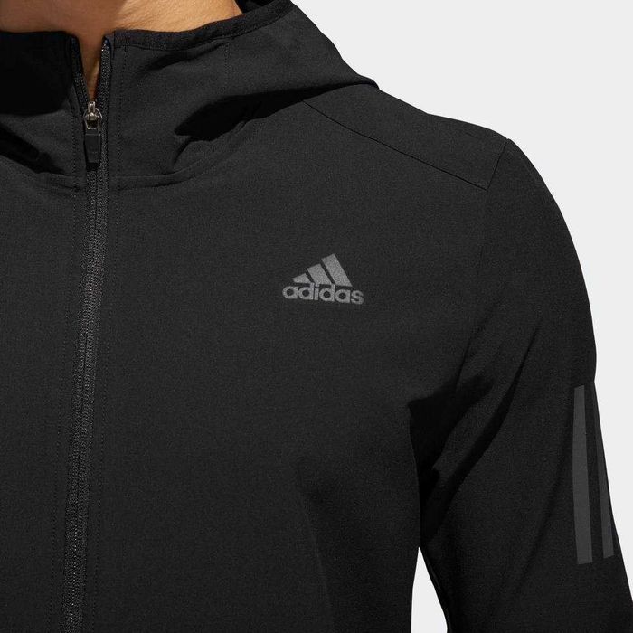 Adidas Jachetă de alergare hidrofugă cu glugă  M  Negru
