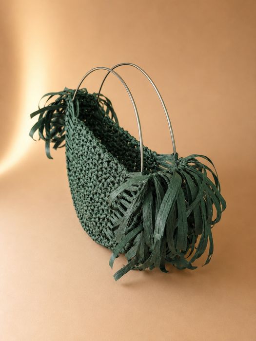 Geanta handmade Boho unica verde
