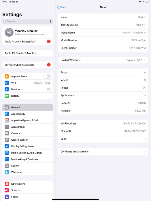 Apple iPad Air 13 M3 ГАРАНЦИЯ