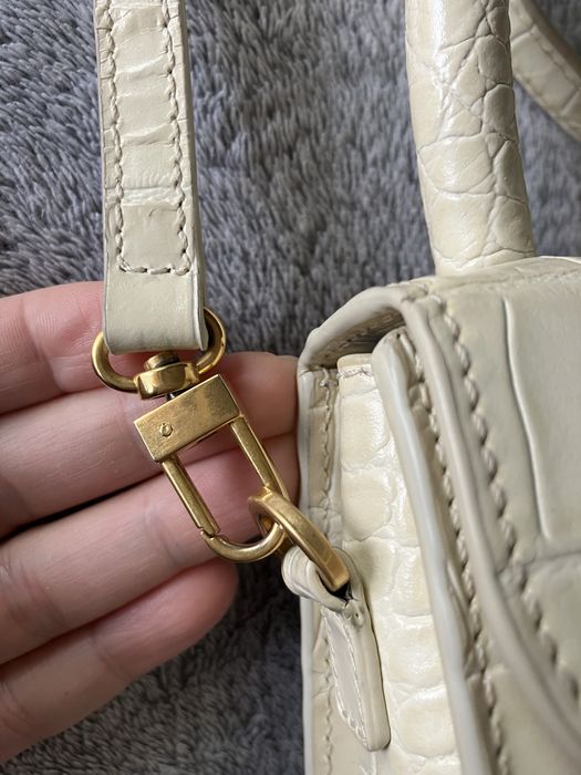 By Far mini croco cream bag