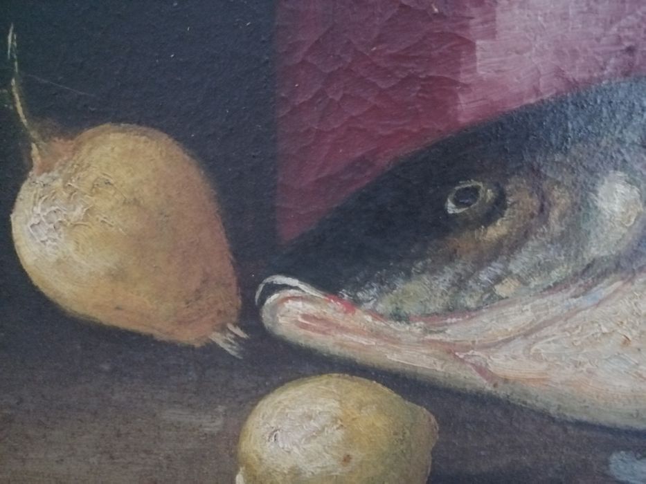 Ulei pe panză Natura statica: crapul