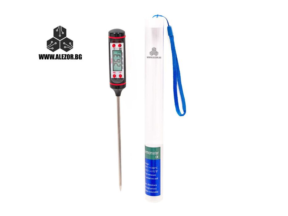 Дигитален кухненски термометър с 14.5 см неръждаема сонда, 20200010