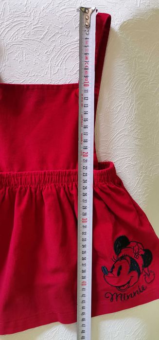 Rochie sarafan fete Minnie Mouse măr 80  1-2ani catifea reiat ca noua