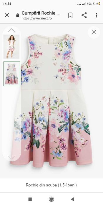 Rochie rochita Next 122 116, 110 104 7 ani 6 5 4 noi