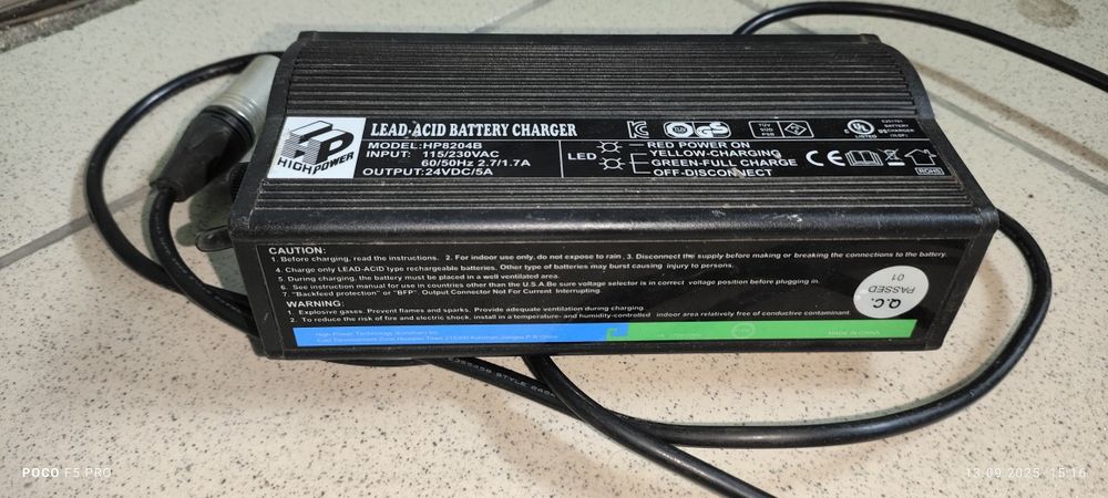 Зарядно за инвалидна количка 24V/5A,за скутер, колело