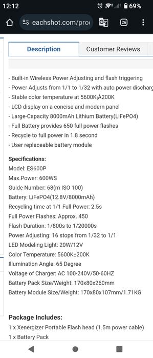 Blitz studio portabil Godox ES600P