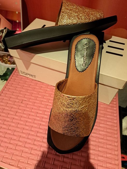 Дамски чехли естествена кожа