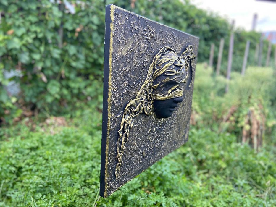 Tablou decorativ, MASCA 3D, unicat, handmade, 50x60cm