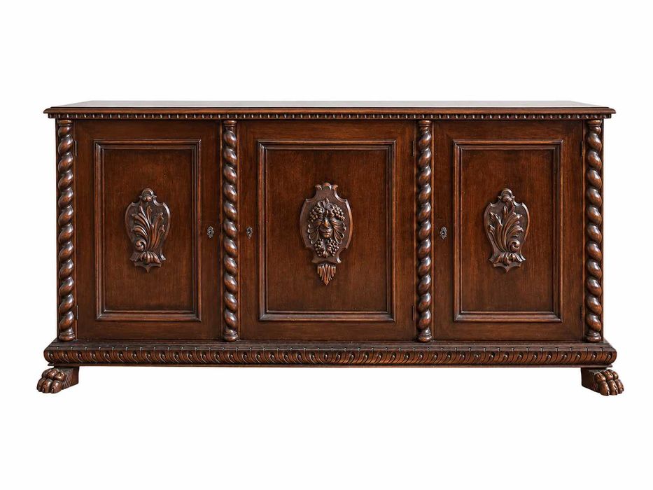 Raft Vintage Stil Baroc Revival; Biblioteca din lemn; Mic dulap cu polite