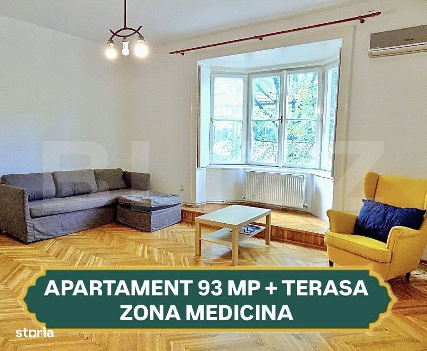 Apartament 3 camere, 93 mp + terasa, zona Medicina