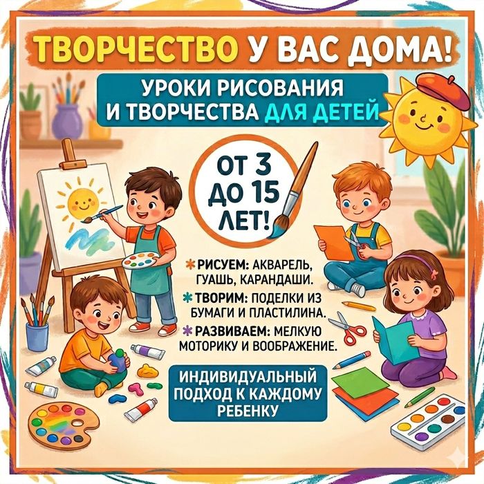 Уроки рисования и творчества у Вас дома! (3–15 лет)