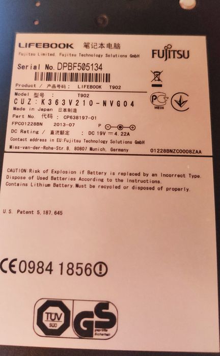 Лаптоп Fujitsu T902