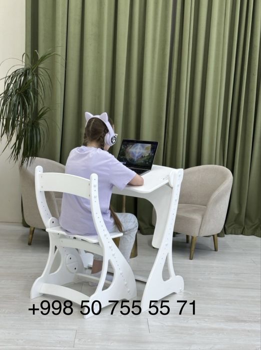 Парта. Растущая парта со стулом. Бесплатная доставка по стране