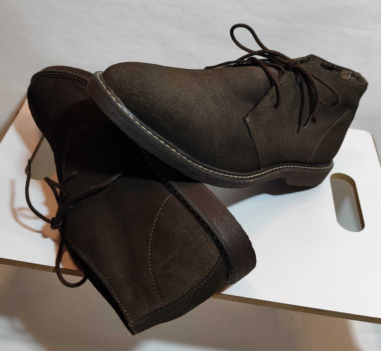 Ghete lace up 42 chukka Royal Class NOI piele naturala moale vernil