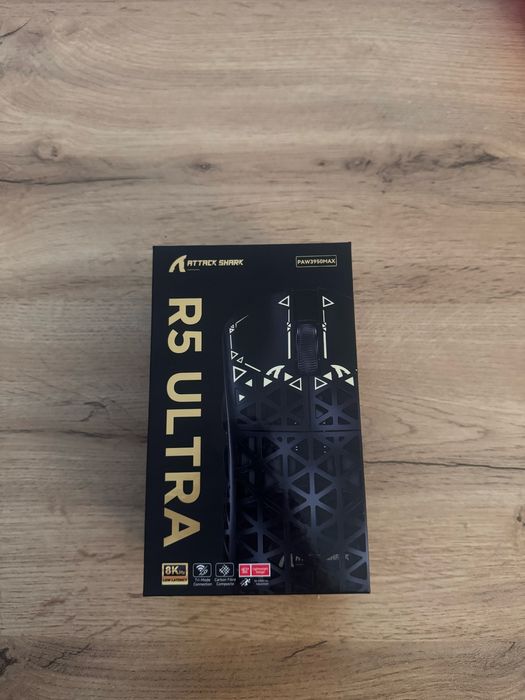 ATTACK SHARK R5 Ultra 8K — 39 г / PAW3950MAX / Carbon Fiber / Новая