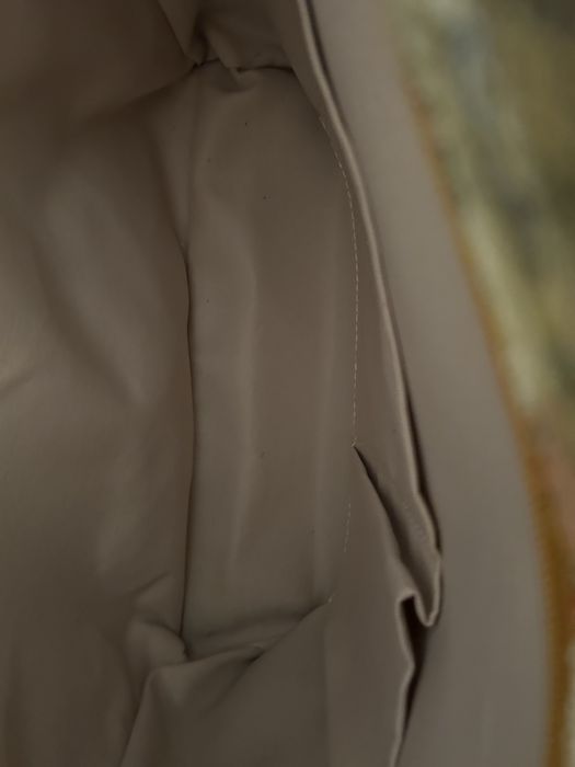 Rucsac alb piele si geanta miulticolora