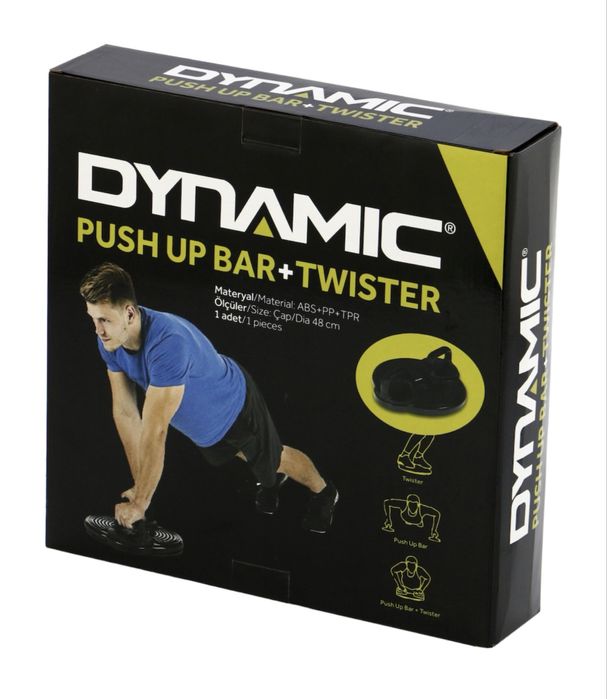 Set push-up twister, Dynamic, culoare negru/albastru, dia. 48 cm