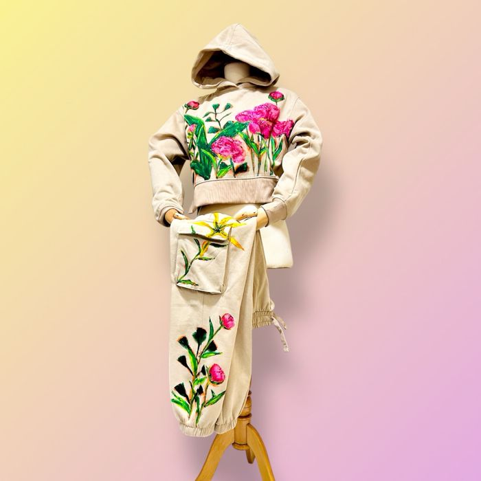 Ръчно рисуван сет с божури