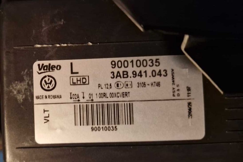 Faruri noi VW Passat B7 BI-XENON AFS SI DLA (ASISTENTA LUMINA DINAMICA) noi,Valeo,de Europa COD produs stanga: 3AB941043 COD produs dreapta: 3AB941044