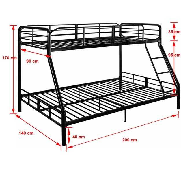 Pat supraetajat metalic (90/140x200) – Stare foarte bună