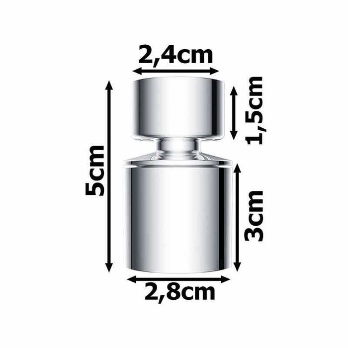 Аератор за смесител за кухня или баня, подвижна 360°,регулируема струя