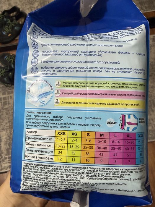 Отдам комбинезон для собаки, памперсы