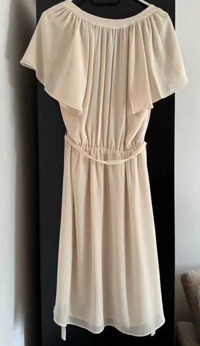 Rochie de șifon, H&M, bej-deschis, marime XS