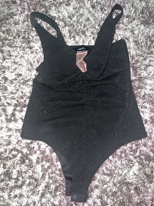 Черно бляскаво боди BSB