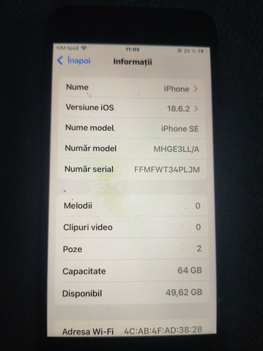 Vând Iphone se2020 ,64 gb