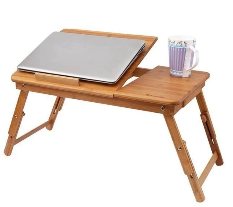 Masuta laptop pliabila lemn bambus pliabila ajustabila 2 coolere